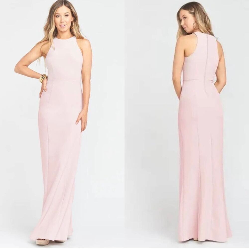 NEW Show‎ Me Your Mumu Chicago High Neck Gown Vintage Rose Stretch Crepe XL